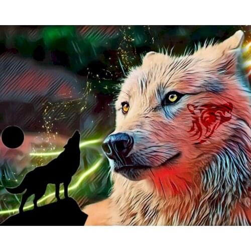 GATYZTORY Paint By Numbers For Adults Children HandPainted Wolf Animal Painting Home Decor Acrylic Painting