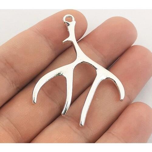 JINDINSP 5pcs 51x40mm Pendant Antlers Christmas Antlers Charm Pendants For Jewelry Making Christmas Antlers Pendants
