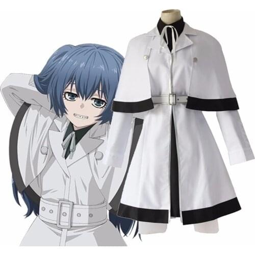 JP Anime Tokyo Ghoul: Re Yonebayashi Saiko Cosplay Costume Women Halloween Tokyo Ghoul Full Set Outfit White Uniform Cloak Wig
