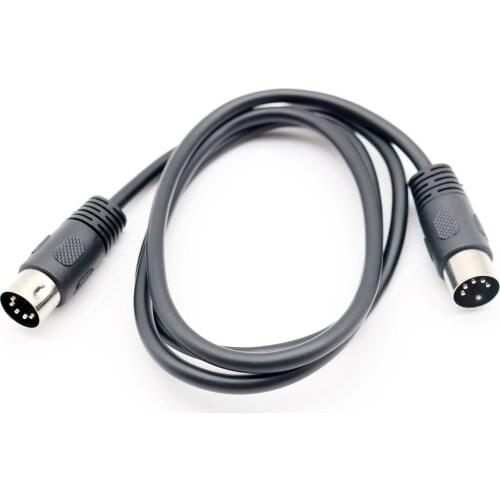 MIDI Cable 3FT 5 Pin DIN Male Audio MIDI to MIDI Molded Connector Interface Jack Plug Adapter Wire Cord