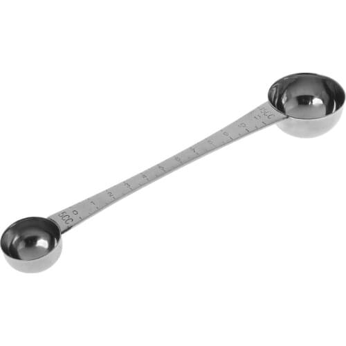 Stainless Steel Double Ends Measuring Spoon With Scale Coffee Scoop Tablespoon -HJI