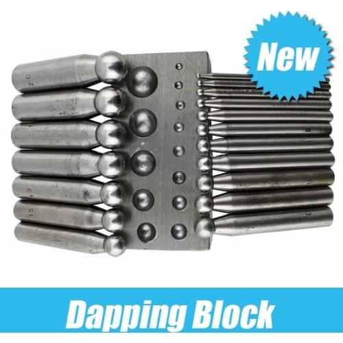Dapping punches and block set (18pcs),Flat Dapping Block For Jewelry, Jewelry tool ,Jewelry Making Supplies,Engraving tool golds