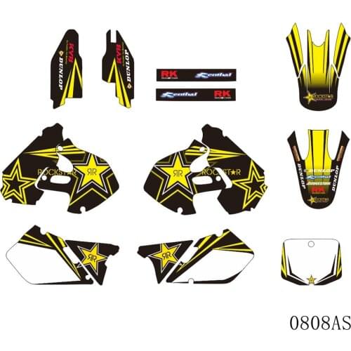 Full Graphics Decals Stickers Motorcycle Background Custom Number Name 3M Matte For SUZUKI RM125 RM250 RM 125 RM 250 1999 2000