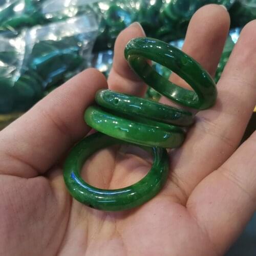 Real natural gems joyeria finaDry turquoise jadeite jade with a hole 35mm diameter ring Jewelry Accessories bisaer ciondolo