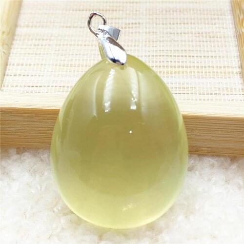 Genuine Natural Yellow Citrine Quartz Water Drop Pendant 32x25x16mm From Brazil Women Jewelry Clear Citrine Beads Necklace AAAAA