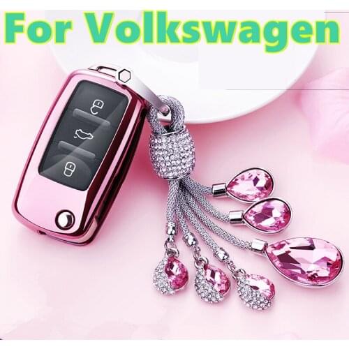 For new PASSAT lavida Sagitar POLO Tiguan Second Car key shell colorful multi-color key bag key set gift car decoration
