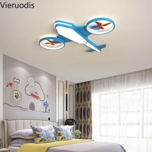 New Creative Cartoon Aircraft Led Ceiling Lamp Childrens room Lamp Boy Bedroom Lamp Girl Room Eye-protection Chandelier