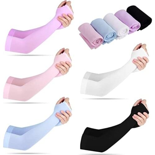 1 Pairs Unisex Cooling Arm Sleeves Elbow Cover Cycling Run Fishing UV Sun Protection Outdo Women Nylon Cool Arm Sleeves