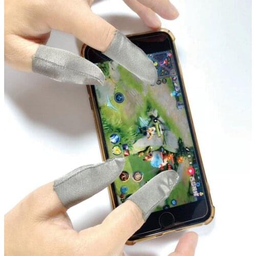 2pc Full Touch Finger Gloves Breathable Fingertips For Game Thumb Sleeves Anti-Sweat Touch Screen Finger Cots Cover Phone Gaming