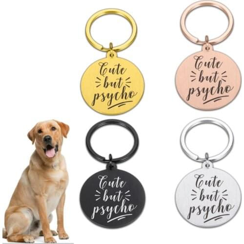 Personalized Stainless Steel Pet ID Tag Collar ID Tag for Pet Dog Cat Customized Dog Name Number Tag Laser Engraving
