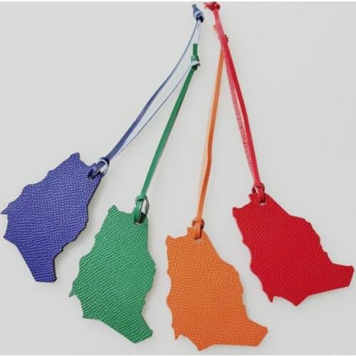 Genuine Leather Saudi Arabia Map Country Map Bag Charm Female Bag Pendant Car Hanging Tag Jewelry Keychain