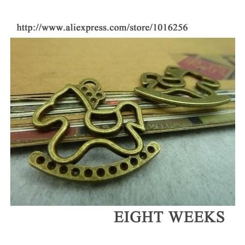 Zinc alloy pendant jewelry accessories diy handmade material charms rocking horse 30 * 30 mm