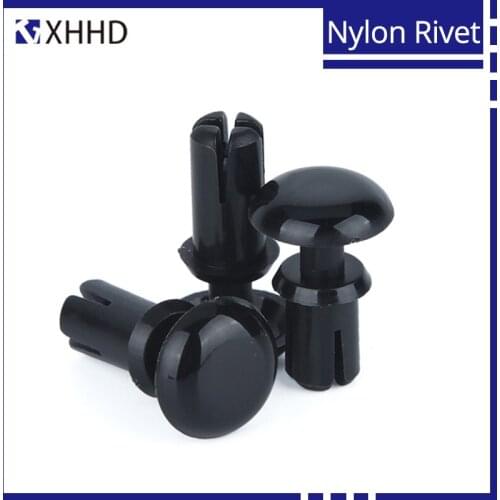 R5 Black White Nylon R Type Expansion Rivet Nut Buckle Clip Plastic PC Board Fan Rivet Hole Diameter 5.1mm