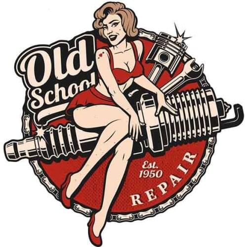 Retro Pin Up Girl Locker Toolbox Stickers Laptop Car Truck Bike Old School Car Stickers KK Vinyl JDM JEEP Deco Meterial