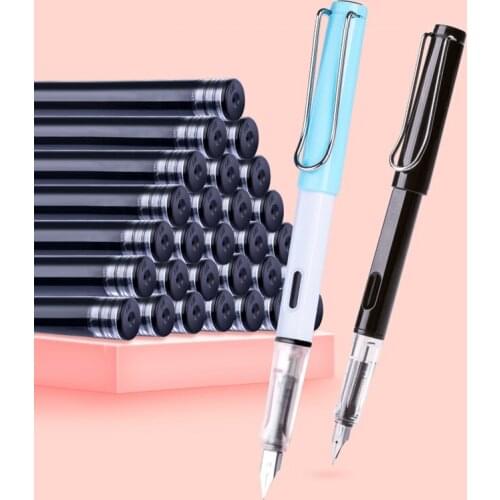 Large Capacity Practise Calligraphy Universal Black Blue Fountain Pen Ink Sac Erasable Student Writing Office Stationery B99