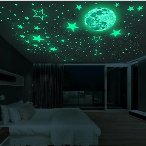 Eat Sleep Play Games Luminous Wall Stickers Waterproof PVC Windows Baby Room Fluorescent Wallpaper Decorative Glows