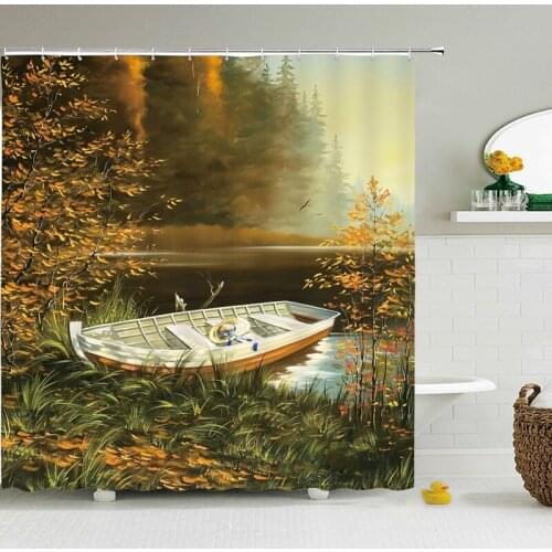 Flower Plant Tree landscape Shower curtain Bathroom Waterproof Polyester fabric 3D printed Bath curtain Home Decor 180*200cm