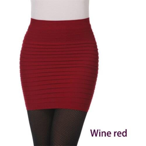 Women Elastic Plissee Ruffle Pleated Short Micro Skirt High Waist Mini Pencil Bodycon Wrap Skirt Ladies Skirts Gonne Donna