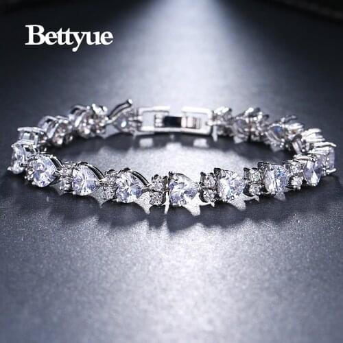 Bettyue Brand Fashion Shining Charm AAA Zircon White Gold Color Wholesale Jewelry Bracelets For Woman Wedding Party Gifts