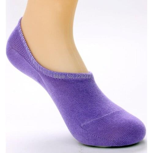 Free Shipping 24pcs=12 pairs/lot Bamboo fiber Womens candy colors invisible Socks, anti- slip, cheap and good qualtiy