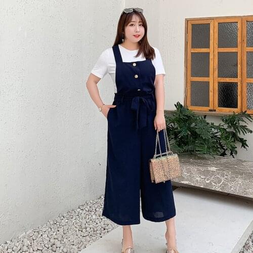 Two Sets T-Shirt and Back Belt Pants 2019 Summer Womens Solid Color Large Fashion Loose Female Clothes
