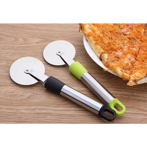 1PC Pizza Cutter Stainless Steel Pizza Knife Cake Bread Pies Round Knife Cutter Pizza Tool Pizza Wheels Cooking Tool KX 262