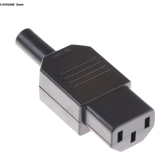 1Pcs Black IEC 320 C13 Female Plug Rewirable Power Connector 3pin Socket 10A /250V IEC C13 Female Connector