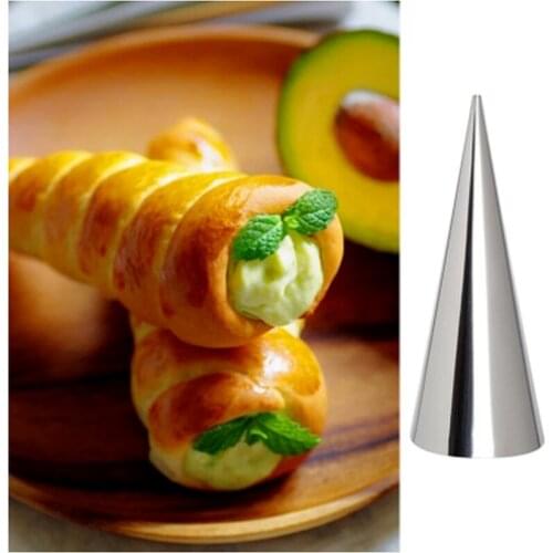 1PCS High Quality Stainless Conical Tube Cream Mold Bread Moulds Croissants Cone Horn Spiral Steel Roll DIY Baking Tools