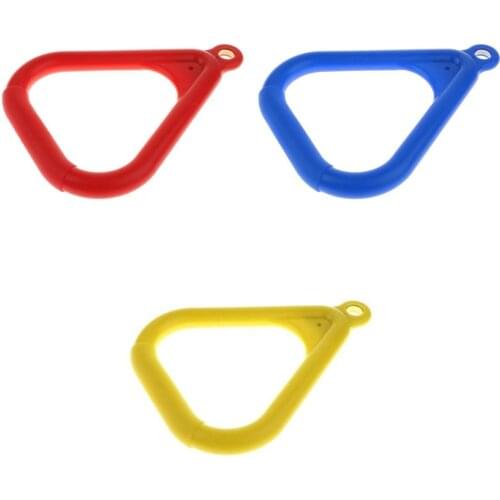 3pcs Outdoor Trapeze Gym Rings Plastic Ring Swing Replacements & Additions, Red & Yellow & Blue
