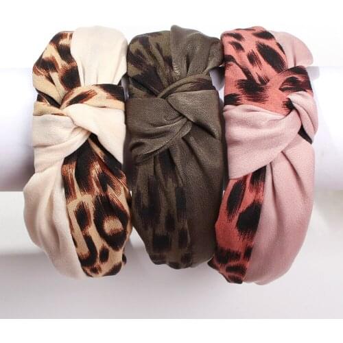 30pcs/lot Leopard Cross Head Band Assorted Colors HeadBands Styling Accessory HA1107