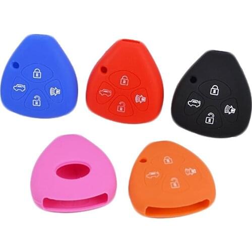 4 Buttons Silicone Remote Car Key Fob Protection Cover Case for Toyota Crown
