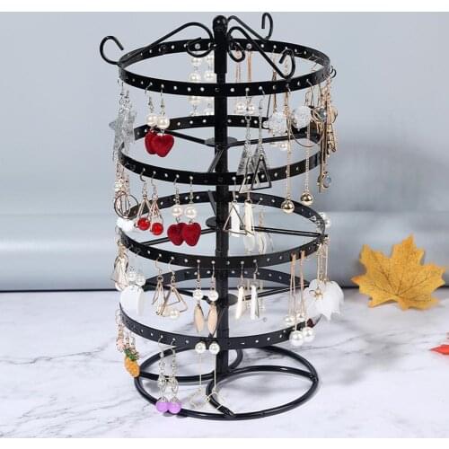 4 Tier Round Rotating Alloy Earrings Jewelry Holder Stand Organizer Display Rack Earrings holder Ear Studs Jewelry Holder Stand