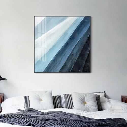 Abstract Bright Sky Sea Canvas Painting Poster and Print Modern Beach Wall Art Square Pictures For Living Room Bedroom home deco
