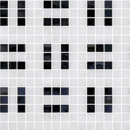 Black and white mix simplly style glass mosaic tile for bathroom kitchen backsplash