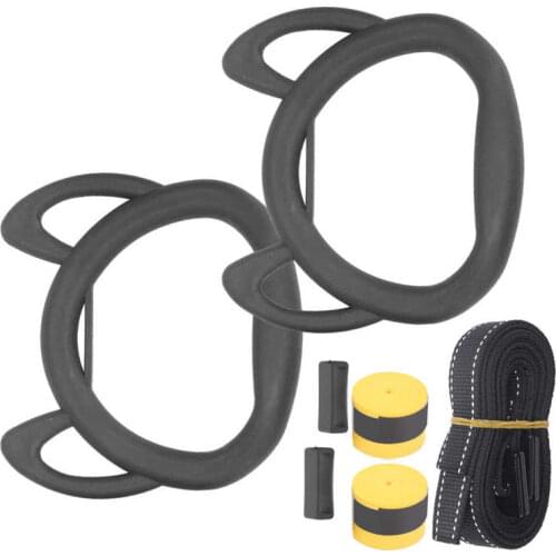 Children Exercise Gymnastic Hanging Rings Strength Adjustable Straps Pull Ups Training