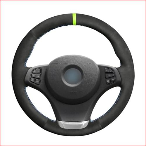 DIY Black Suede Car Steering Wheel Cover for BMW E83 X3 2003 2004 2005 2006 2007 2008 2009 2010 E53 X5 2004-2006 Accessories