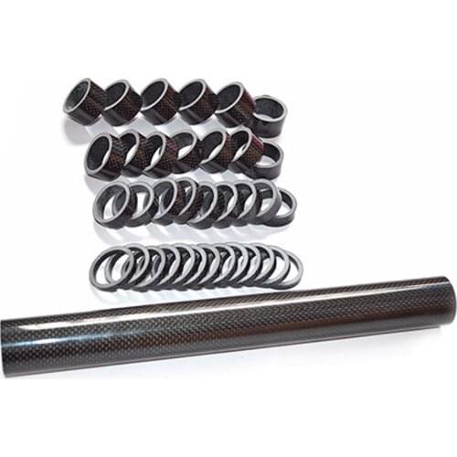 Road Mountain Bike 28.6mm Front Fork Headset 3K Carbon Fiber Handlebar Washer Head Wrist Pad Ring 5/10/15/20mm set