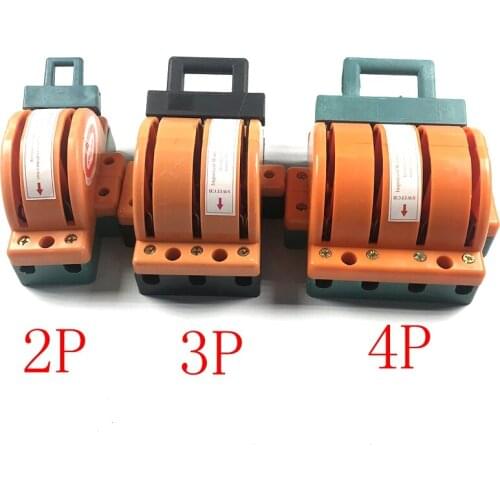 1PCS Knife Switch 2/3/4Pole 220/380V Bi-directional Disconnect Switch 32/63/100A