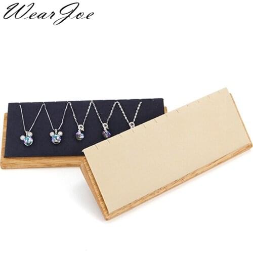 Elegant Necklace Pendant Chain Charm Jewelry Display Stand Organizer Rack Solid Wood Earrings Ornament Holder Storage Showcase