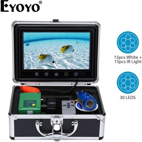 Eyoyo EF09 1000TVL 9 Inch Underwater Fish Finder Fishing Camera 15pcs White LED + 15pcs Infrared Lamp Fishfinder IP68 Waterproof