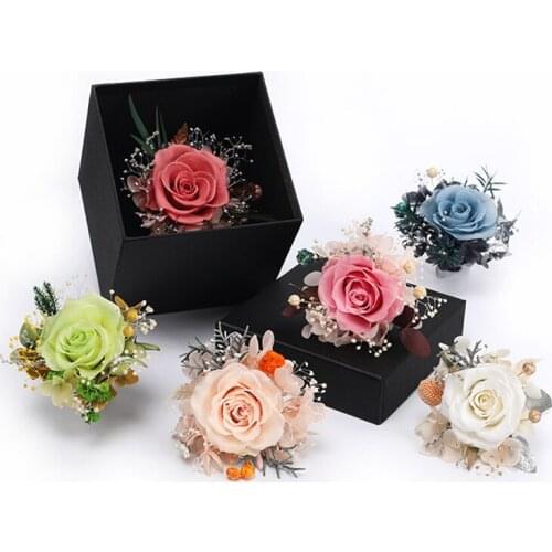 Forever Preserved Rose Gift Box Artificial FLowers Natural Dried Flower, Car Interior Decoratio Valentines Day Room Home Decor