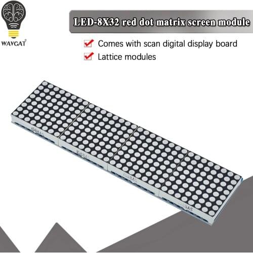 HT1632 Dot Matrix Driver with MCU Lattice-Breakout board LED HT1632C Module 8X32 Red Dot-matrix Screen 2.4V-5.5V for MCU Control