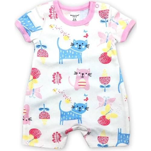 Baby Girl Clothes Summer Newborn Romper Overalls Children Short sleeve cotton print Infant Boy Clothing 1pcs 6-24months