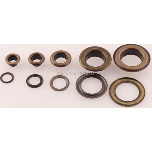 100pcs/lot 5/6/8/12/14mm inner Grommets Eyelets with Washer bronze color Eyelets For Scrapbook Garment Bag di sewing Accessories