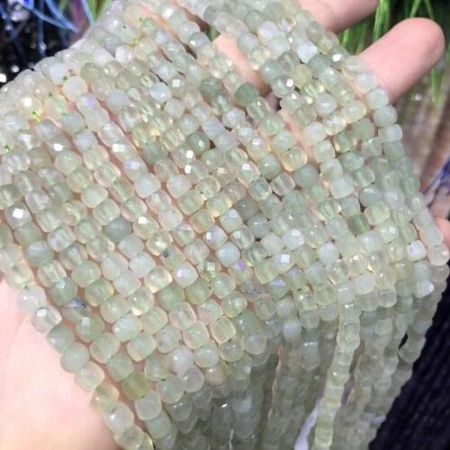 Small Faceted Bead 4mm Square Shape Glaze Jades Loose Beads for Jewelry Making Bracelet DIY Necklace Accessories