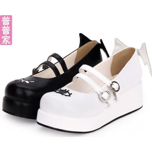 Princess sweet lolita shoes Japanese sweet soft sister original with wings thick bottom muffin shoes fashion women pu8593