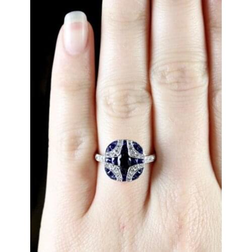 Fashion Simple Sapphire Rings for Women Real 925 Sterling Silver Emstone Rings for Women Wedding Engagement Fine Jewelry