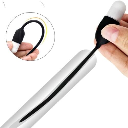 Male urethral vibrator catheter penis plug sex toy male vibrating urethra plug penis inserted into urethral loudspeaker