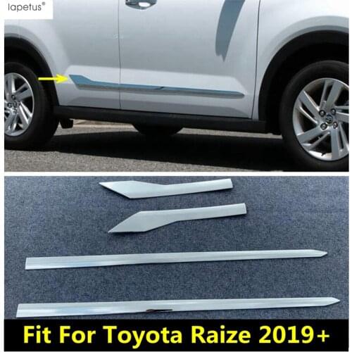 Lapetus Car OutSide Door Body Strip Streamer Decoration Cover Trim ABS Chrome Cover Trim Exterior For Toyota Raize 2019 - 2021