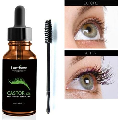 Natural Castor Oil Eyelashes Eyebrow Hair Growth Essential Oil Prevent Skin Aging Castor Organic Serum Hair Fast Growth Liquid